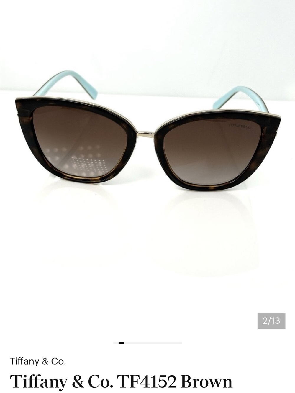 Tiffany & Co. TF4152 Cat-Eye Sunglasses in silver and black